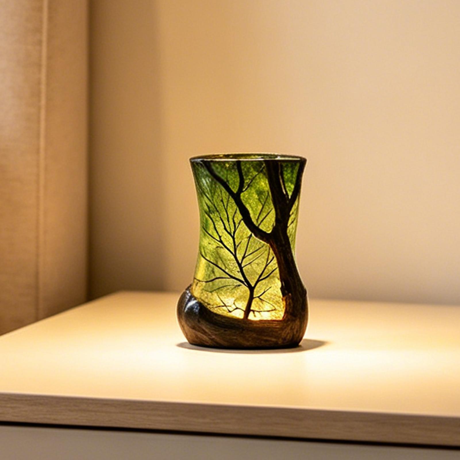 Home Office Lamp - Luminária de Mesa Decorativa Floresta Noturna: