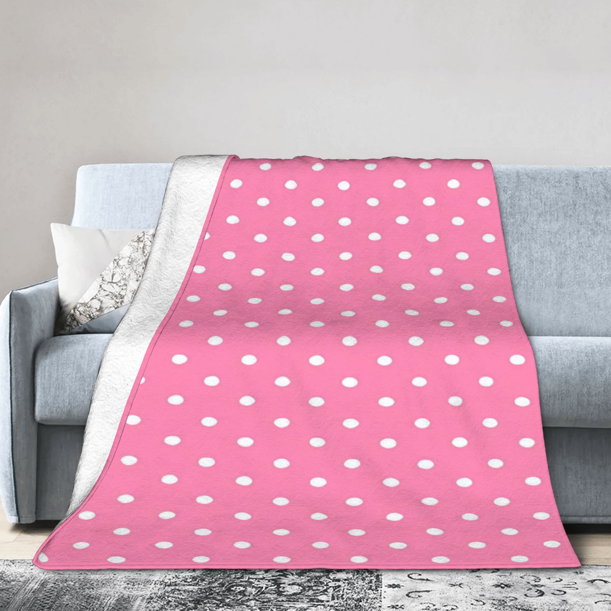 Home Office Trend - Manta de Cor Sólida Rosa Morango,