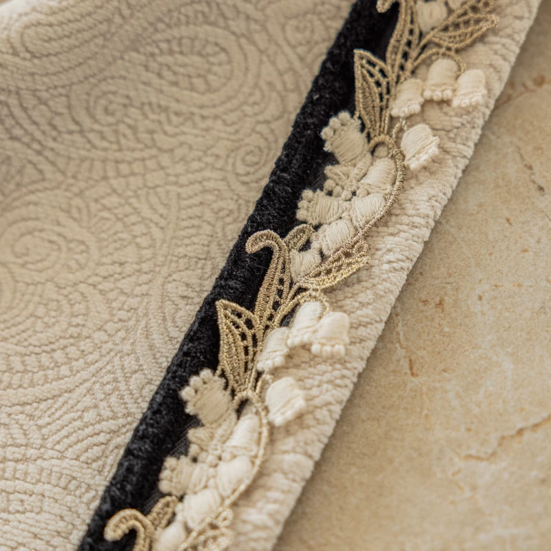 Home Office Buy - Personalizado paisley jacquard creme branco engrossado