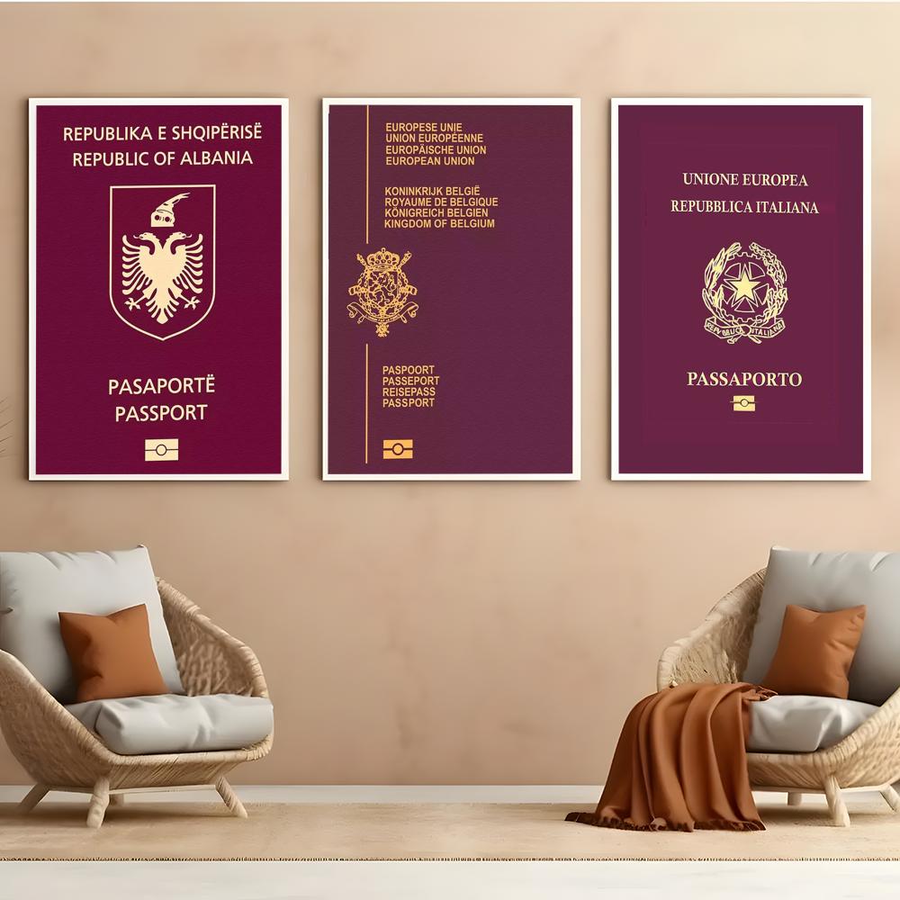 Pôster de passaportes com fund - Home Office Passport avaliação e preço