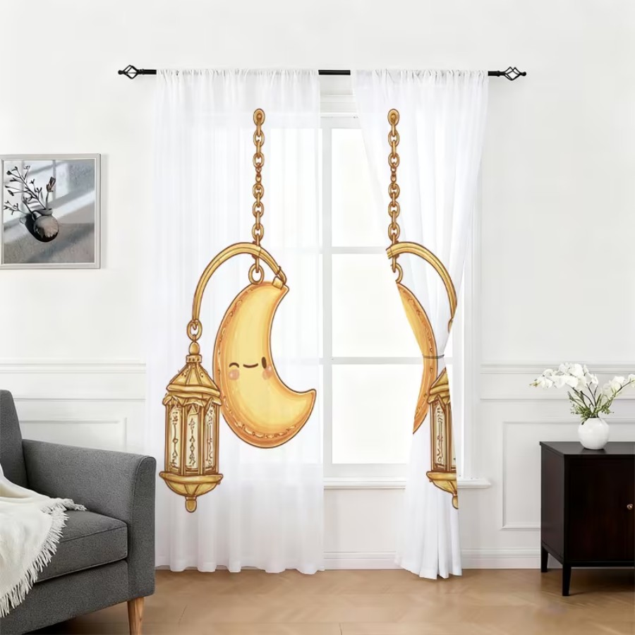 2PCS Cortinas Transparentes co - Home Office Lamp avaliação e preço