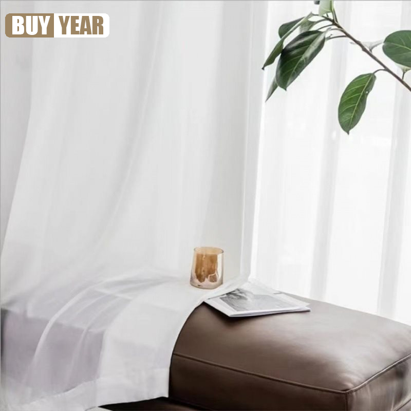 Cortinas de tule branco sólido - Home Office Buy avaliação e preço