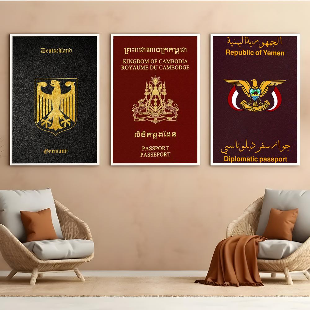Pôster de passaportes com fund - Home Office Passport avaliação e preço
